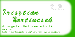 krisztian martincsek business card